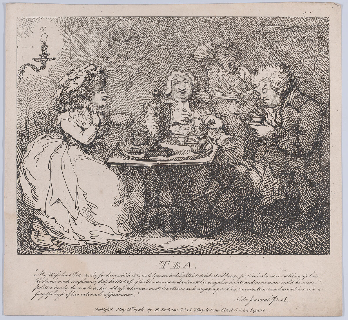 Thomas Rowlandson Tea Picturesque Beauties Of Boswell Part The