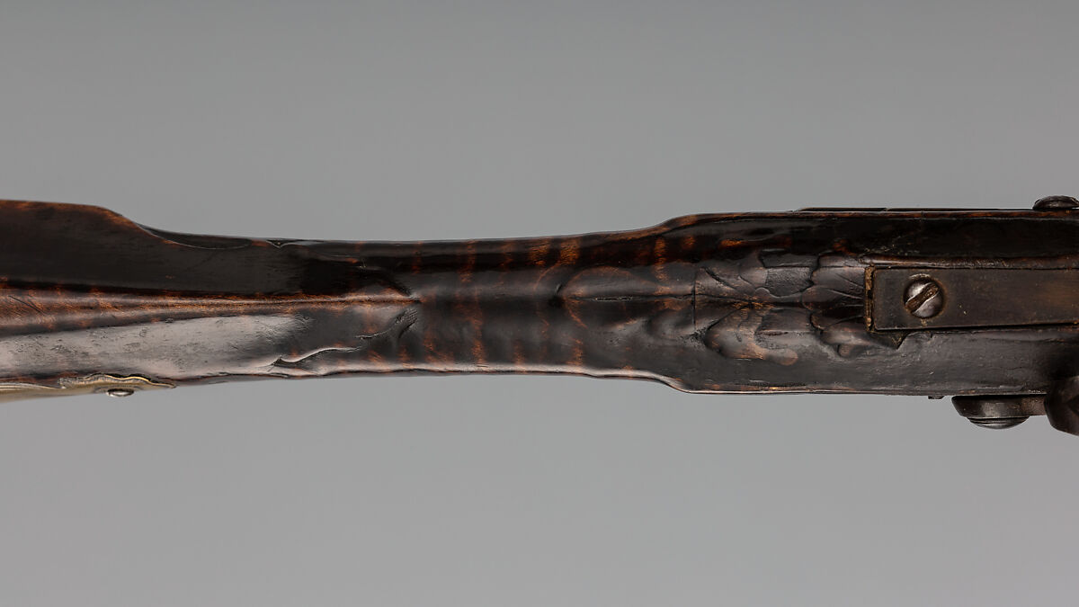 Flintlock Longrifle, Possibly by George Schreyer, Sr. (American, Conewago, Pennsylvania 1739–1819 Hanover, Pennsylvania), Wood (maple), steel, iron, brass, American, York County, Pennsylvania