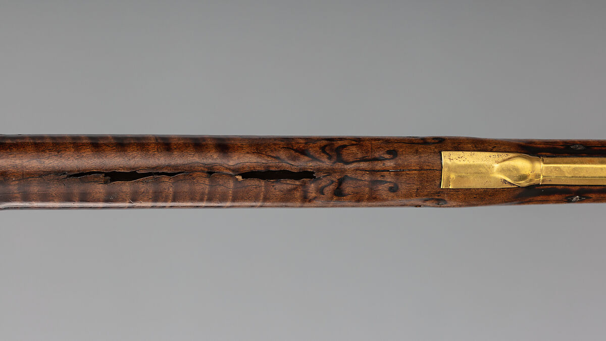 Flintlock Longrifle, Possibly by George Schreyer, Sr. (American, Conewago, Pennsylvania 1739–1819 Hanover, Pennsylvania), Wood (maple), steel, iron, brass, American, York County, Pennsylvania