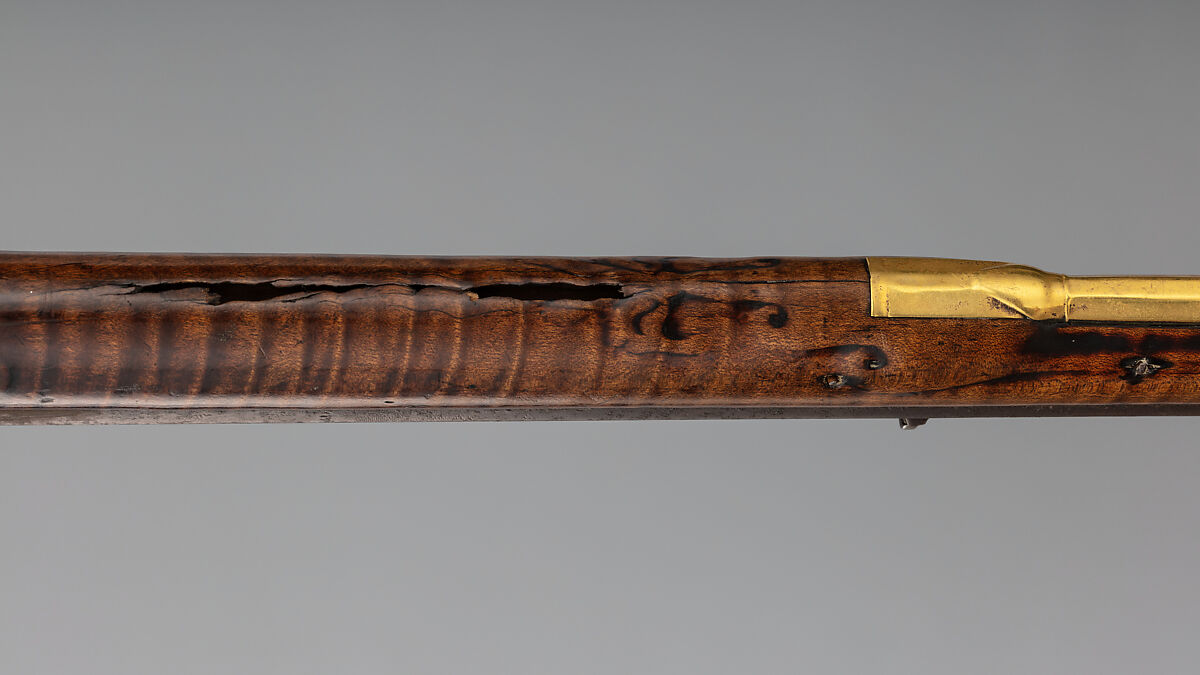 Flintlock Longrifle, Possibly by George Schreyer, Sr. (American, Conewago, Pennsylvania 1739–1819 Hanover, Pennsylvania), Wood (maple), steel, iron, brass, American, York County, Pennsylvania