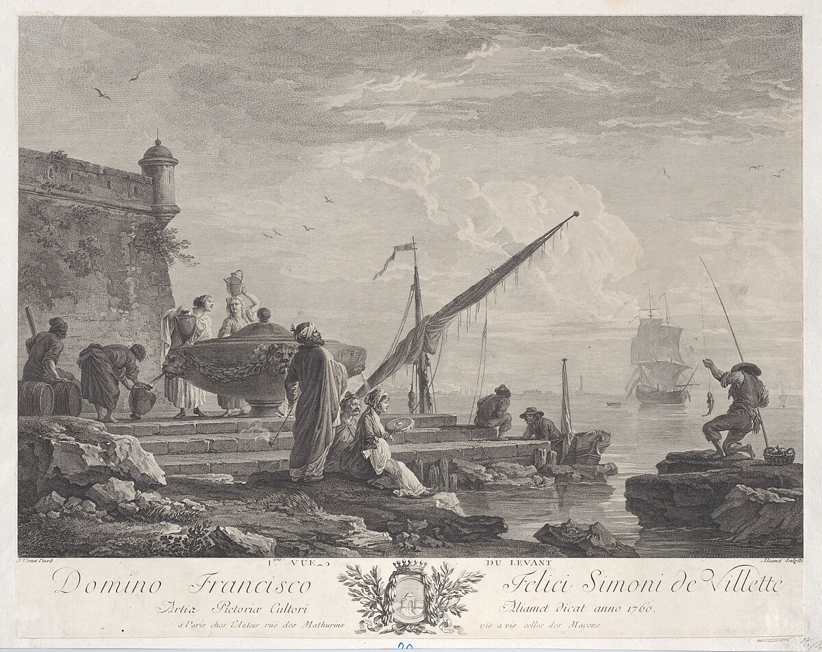 First View of the Levant, After Joseph Vernet (French, Avignon 1714–1789 Paris), Engraving; first state of two 