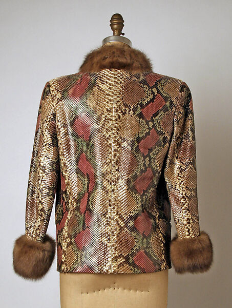 Jacket, Bill Blass Ltd. (American, founded 1970), python, sable, American