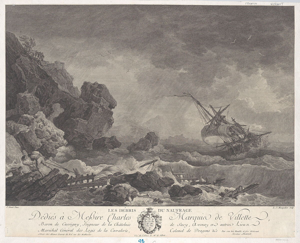 The Debris of the Shipwreck, After Joseph Vernet (French, Avignon 1714–1789 Paris), Engraving 
