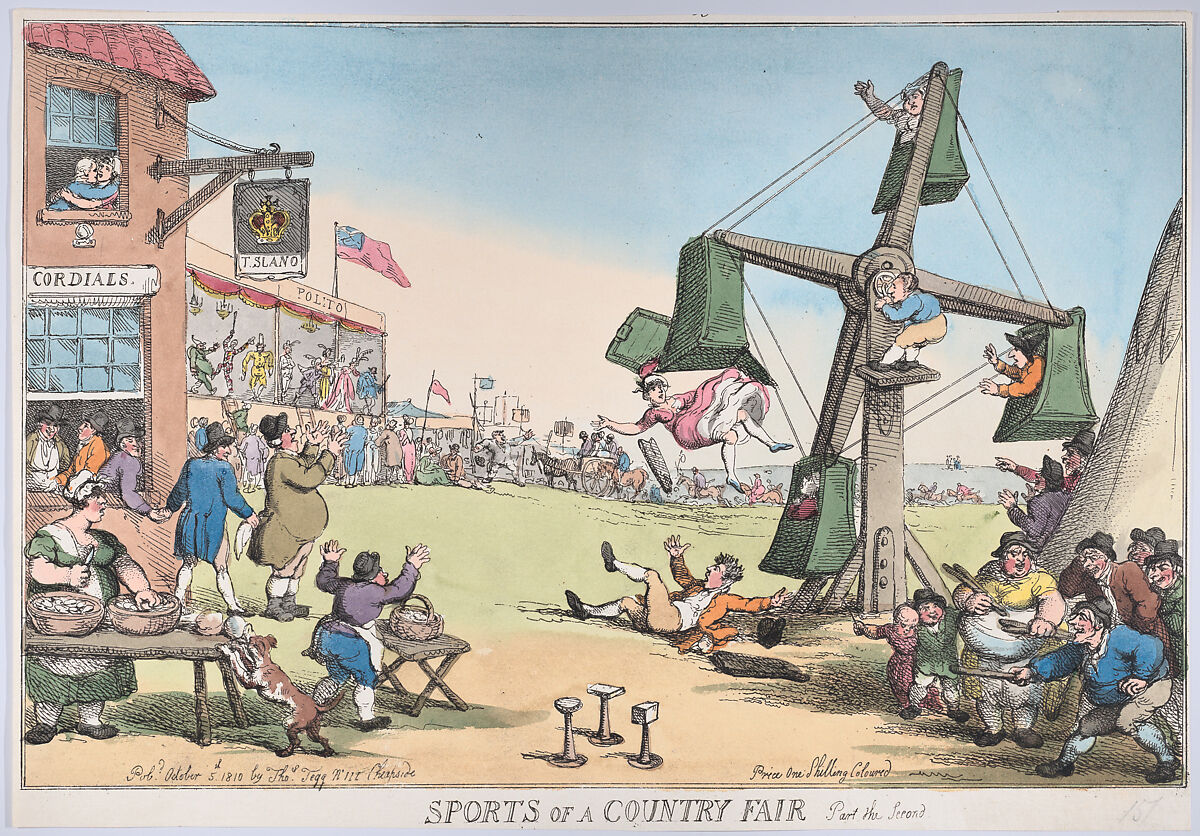 Sports of a Country Fair, Part the Second, Thomas Rowlandson (British, London 1757–1827 London), Hand-colored etching 