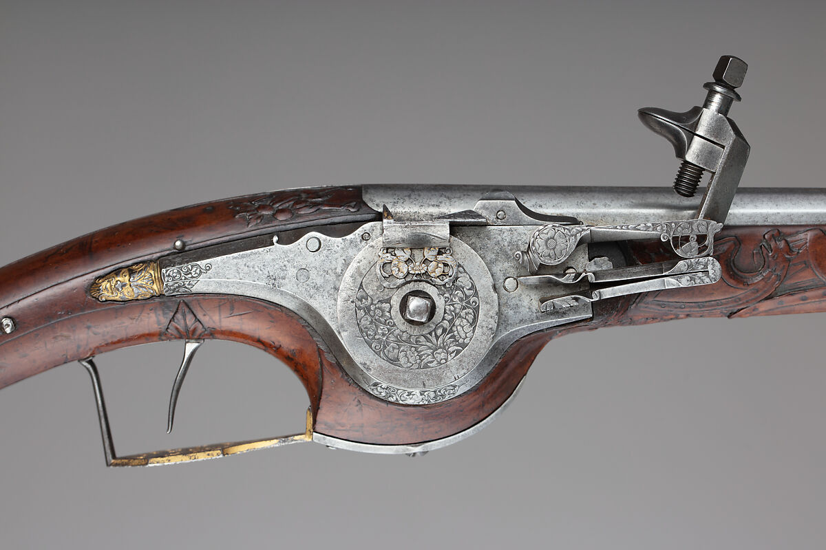 Wheellock Pistol, Pierre Cisteron (French, ca. 1589–1684), Steel, iron, silver, gold, wood (fruitwood, ebony), bone, French, Figeac