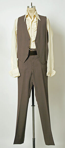 Evening suit, Peacock Fashions, synthetic fiber, wool, American or European