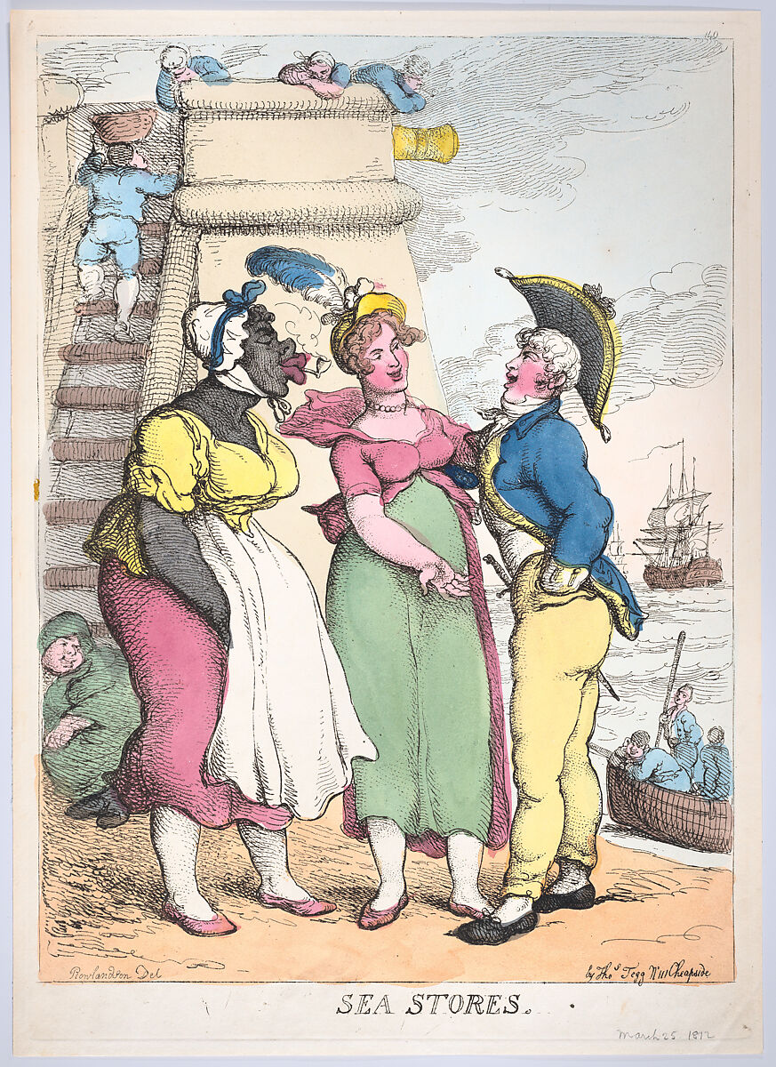 Sea Stores, Thomas Rowlandson (British, London 1757–1827 London), Hand-colored etching 