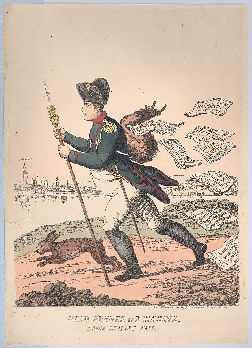Head Runner or Runaways from the Leipzic Fair, Thomas Rowlandson (British, London 1757–1827 London), Hand-colored etching 