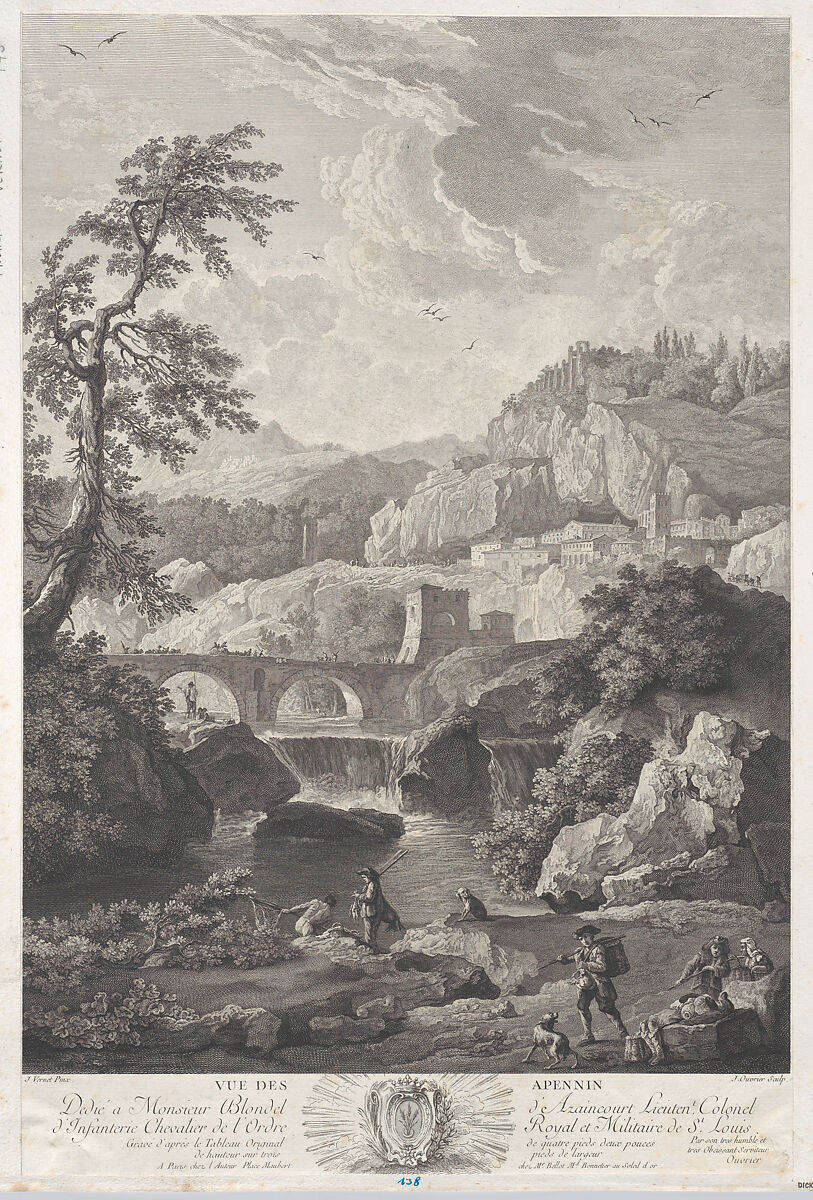 View of the Apennines, After Joseph Vernet (French, Avignon 1714–1789 Paris), Engraving 