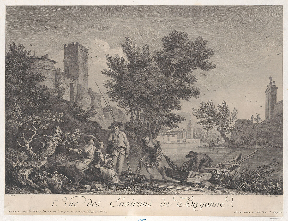 First View of the Surroundings of Bayonne, After Joseph Vernet (French, Avignon 1714–1789 Paris), Engraving 