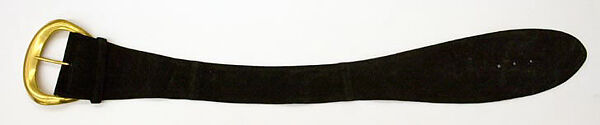 Belt, Donna Karan New York (American, founded 1985), leather, metal, American 