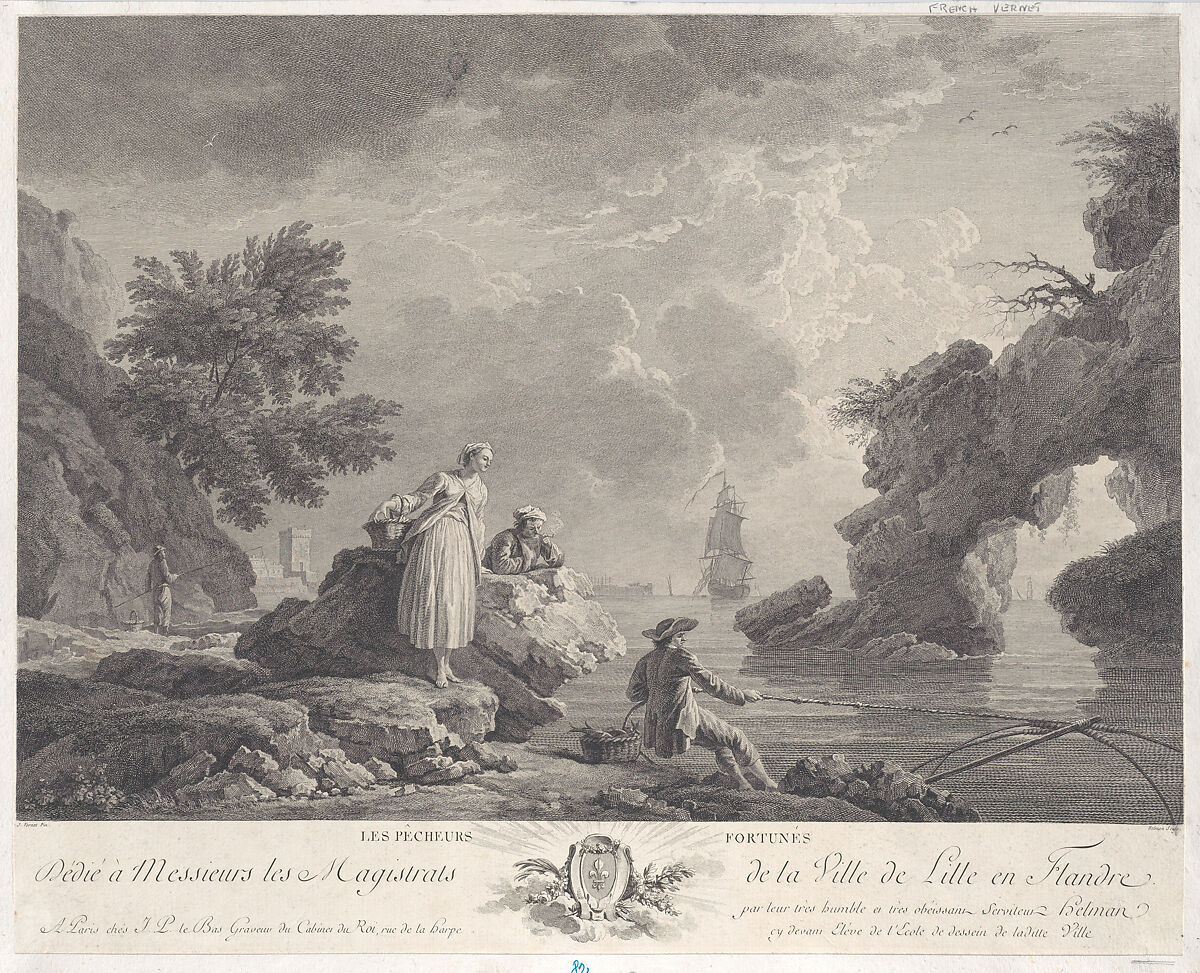 The Fortunate Fishermen, After Joseph Vernet (French, Avignon 1714–1789 Paris), Engraving 