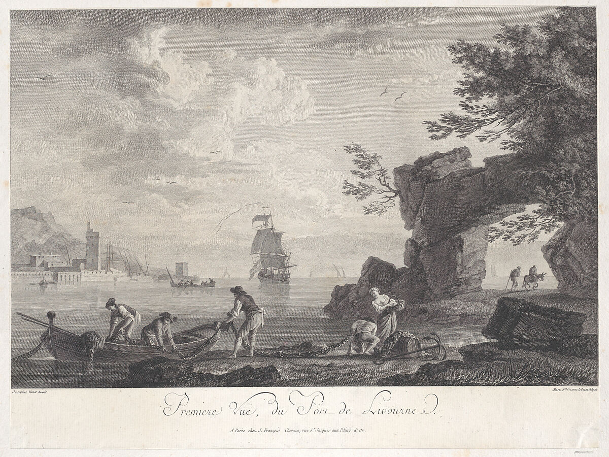 First View of the Port of Livourne, After Joseph Vernet (French, Avignon 1714–1789 Paris), Engraving 