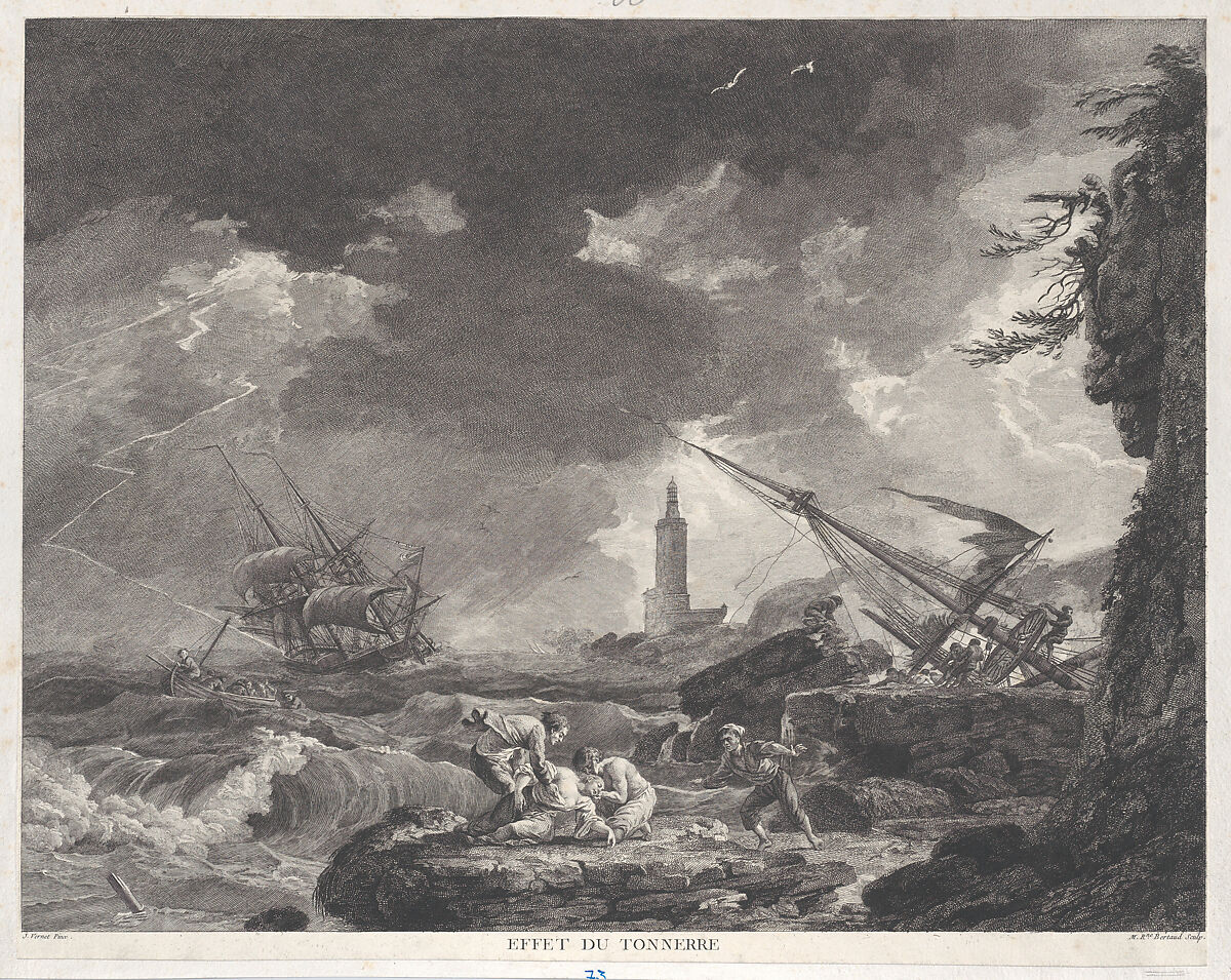 Effect of Thunder, After Joseph Vernet (French, Avignon 1714–1789 Paris), Engraving 