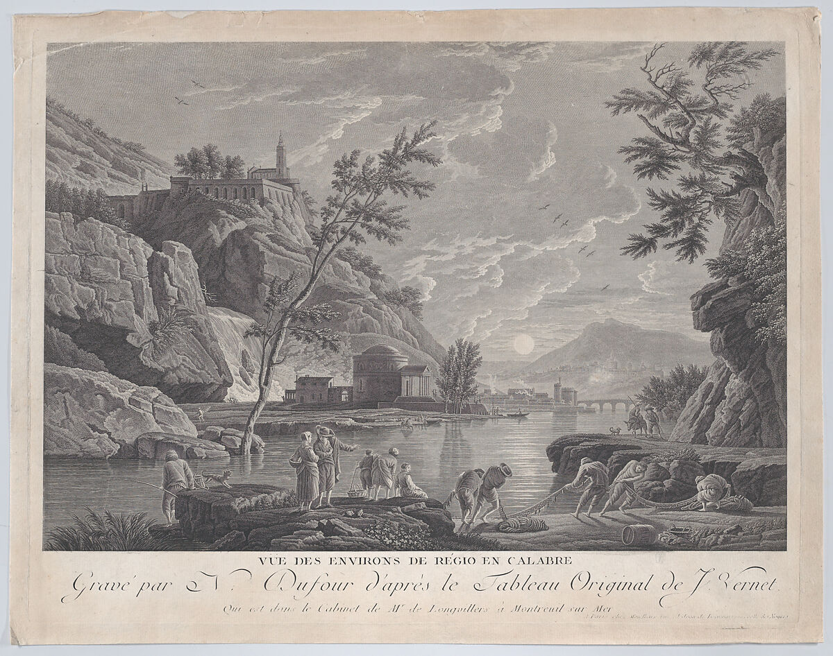 View of the Surroundings of Regio in Calabria, After Joseph Vernet (French, Avignon 1714–1789 Paris), Engraving 