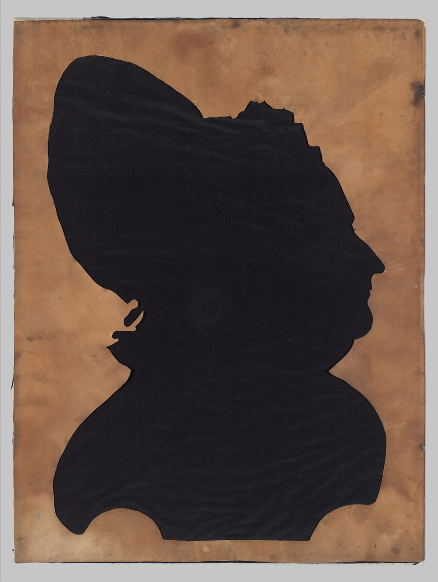 Portrait of Martha Washington, Eleanor Parke Custis (American, 1779-1852), Hollow-cut silhouette on linen 