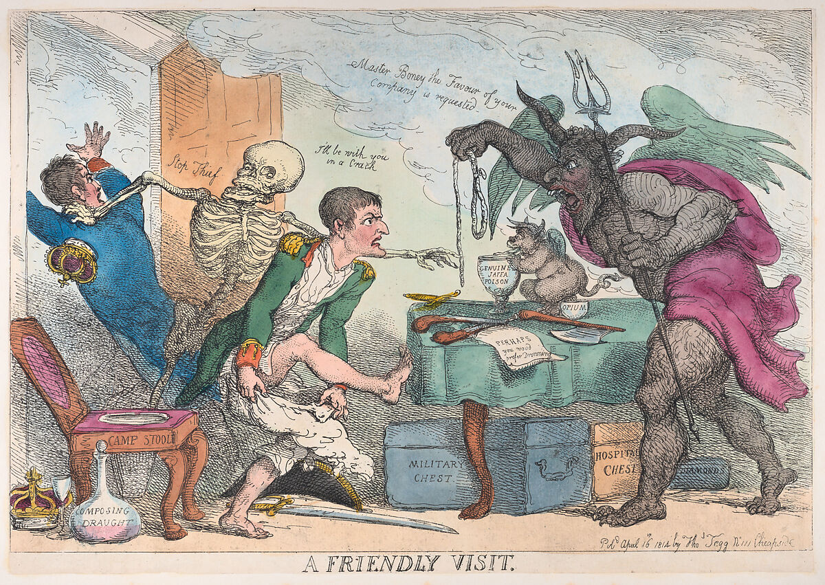 A Friendly Visit, Thomas Rowlandson (British, London 1757–1827 London), Hand-colored etching and stipple 