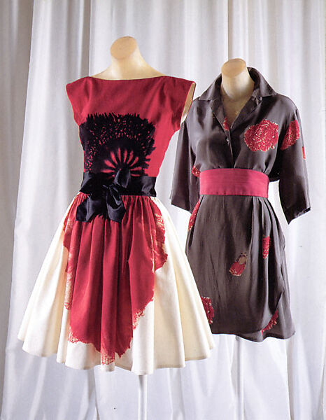 "Exploded Poppy", (a, b) Isaac Mizrahi (American, born 1961), cotton, silk, leather, American