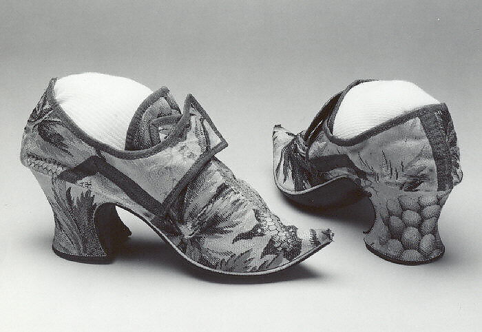 Shoes, silk, kid, British