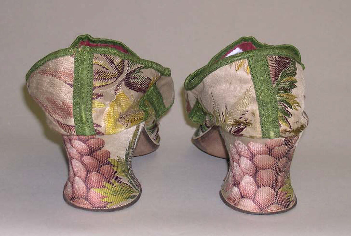 Shoes, silk, kid, British