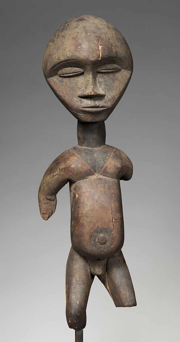 Headdress: Fragment of Male Figure for Ogbom Dance, Wood, Ibibio peoples, Eket subgroup 