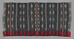 Elégẹ̀gẹ̀ pupa (woman’s prestige wrapper with red band), Obamadesara (Nigerian, died 1956, Owo), Cotton (both hand- and machine-spun), silk, dye, Yoruba peoples