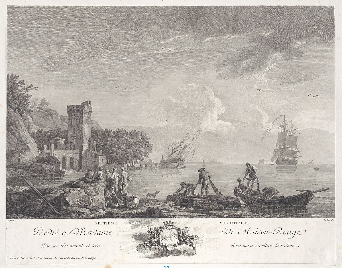 Seventh View of Italy, After Joseph Vernet (French, Avignon 1714–1789 Paris), Engraving 