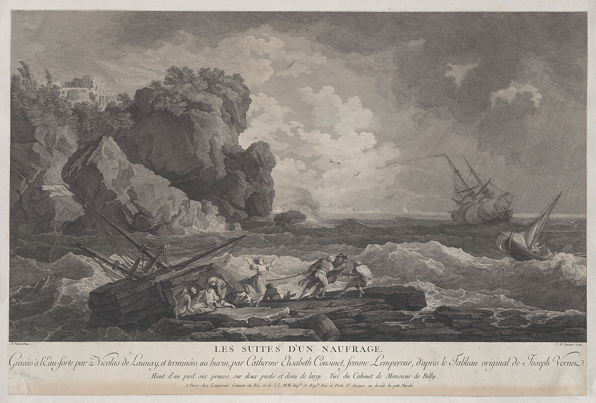 The Remains of a Shipwreck, After Joseph Vernet (French, Avignon 1714–1789 Paris), Engraving 