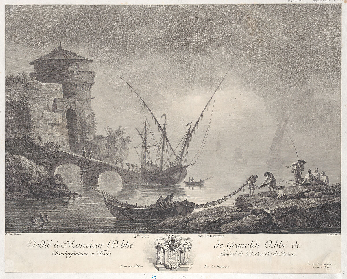 Second View of Marseille, After Joseph Vernet (French, Avignon 1714–1789 Paris), Engraving 