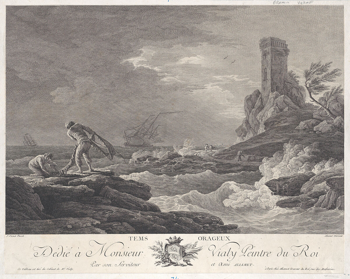 Stormy Weather, After Joseph Vernet (French, Avignon 1714–1789 Paris), Engraving; third state of five 