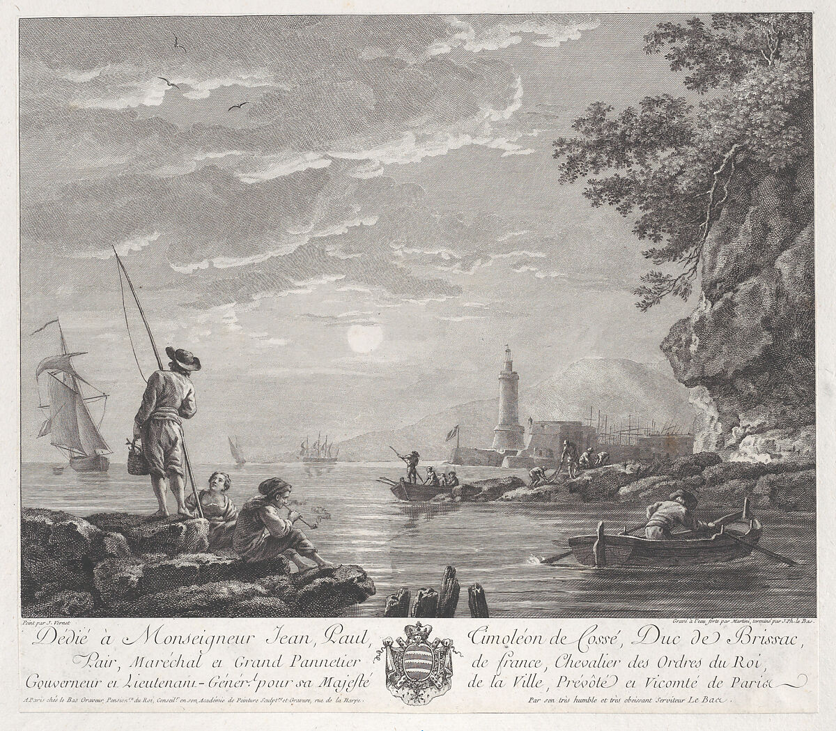 The End of the Fishing, After Joseph Vernet (French, Avignon 1714–1789 Paris), Engraving; first state of two 