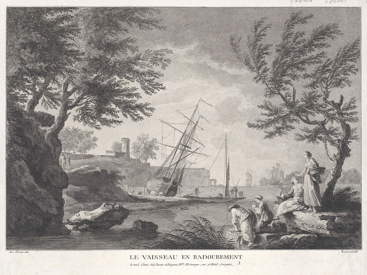 The Ship Being Repaired, After Joseph Vernet (French, Avignon 1714–1789 Paris), Engraving 