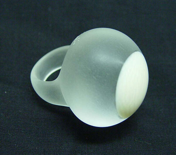 Ring, Patricia von Musulin (American, born 1947), plastic (acrylic), ivory, American 