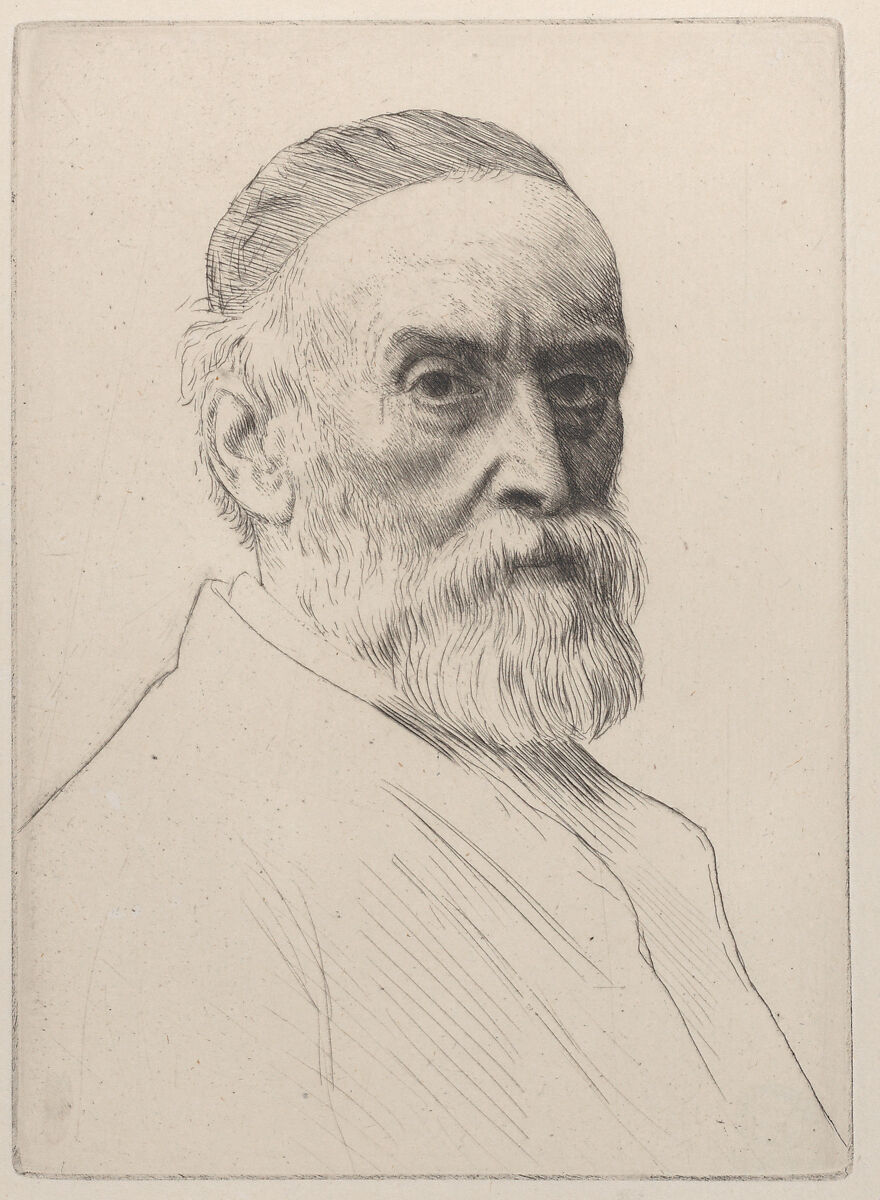 Portrait of George Frederic Watts, Alphonse Legros (French, Dijon 1837–1911 Watford, Hertfordshire), Etching; later state 