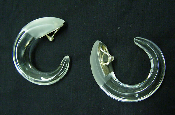 Earrings, Patricia von Musulin (American, born 1947), plastic (acrylic), metal (silver), American 