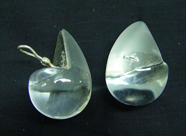 Earrings, Patricia von Musulin (American, born 1947), plastic (acrylic), metal (silver), American 