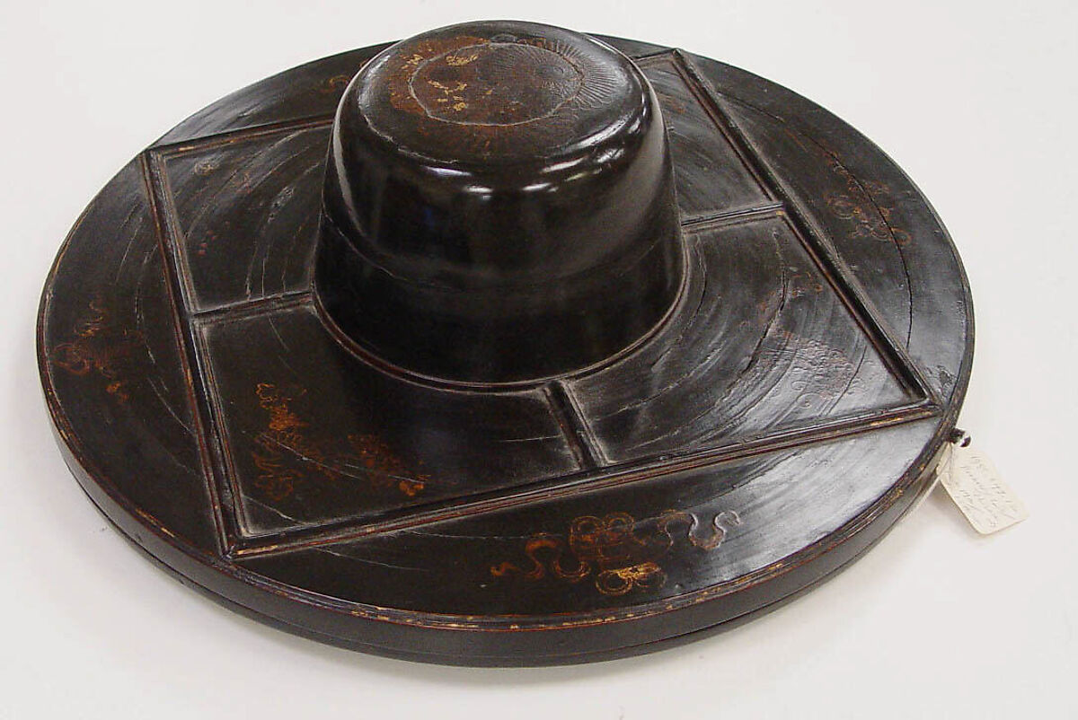 Hat, (a) grass or rush  
(b, c) lacquered bamboo, British