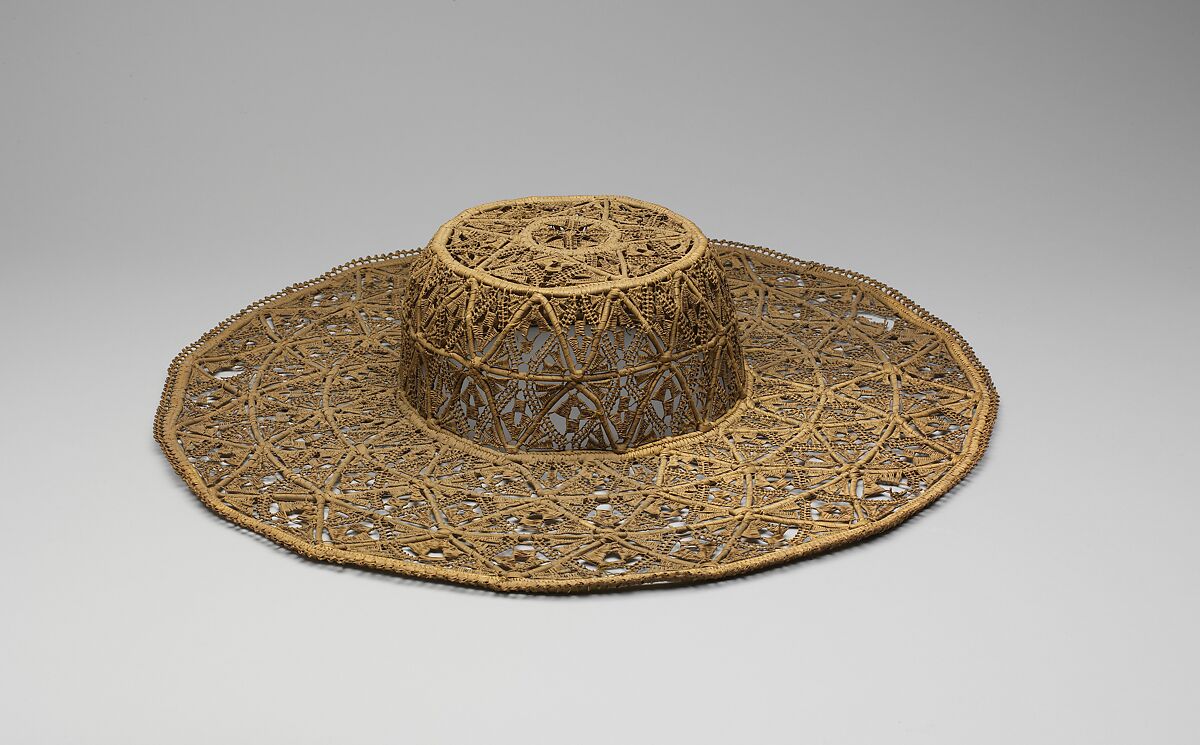 Hat, (a) grass or rush  
(b, c) lacquered bamboo, British