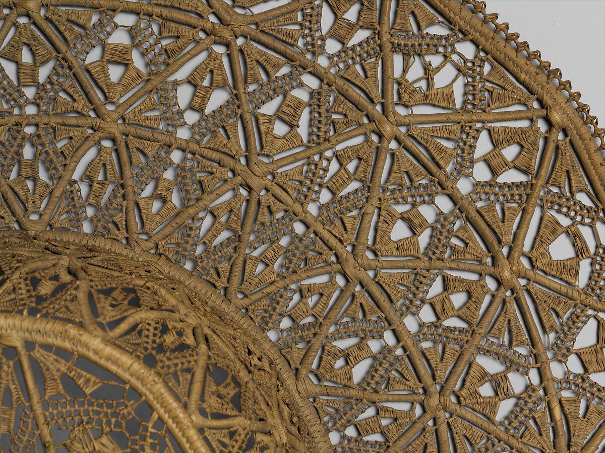 Hat, (a) grass or rush  
(b, c) lacquered bamboo, British