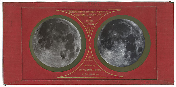 The Moon, Warren de la Rue (British, Guernsey Island 1815–1889 London), Albumen silver transparencies on glass; stereograph 