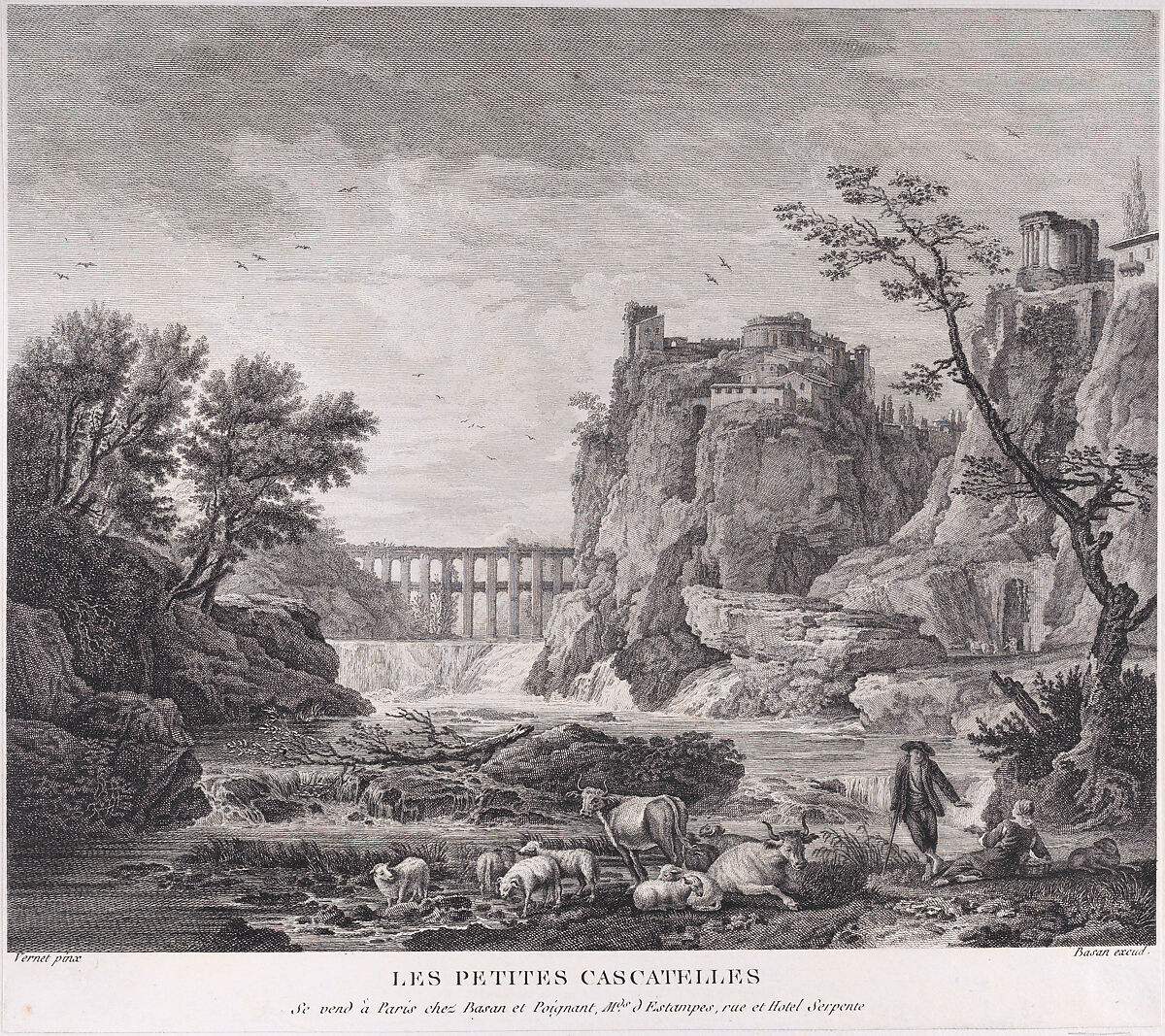 The Little Waterfalls, After Joseph Vernet (French, Avignon 1714–1789 Paris), Engraving 