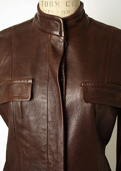 Ensemble, Donna Karan New York (American, founded 1985), (a) leather, wool; (b) wool; (c,d) suede, American