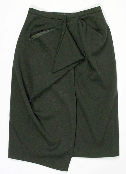 Ensemble, Donna Karan New York (American, founded 1985), (a–d) wool; (e) synthetic fiber; (f) alligator skin, brass; (g, h) suede, American