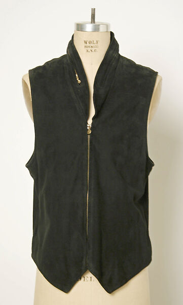 Ensemble, Donna Karan New York (American, founded 1985), (a, c) wool; (b) suede; (d, e) leather, American