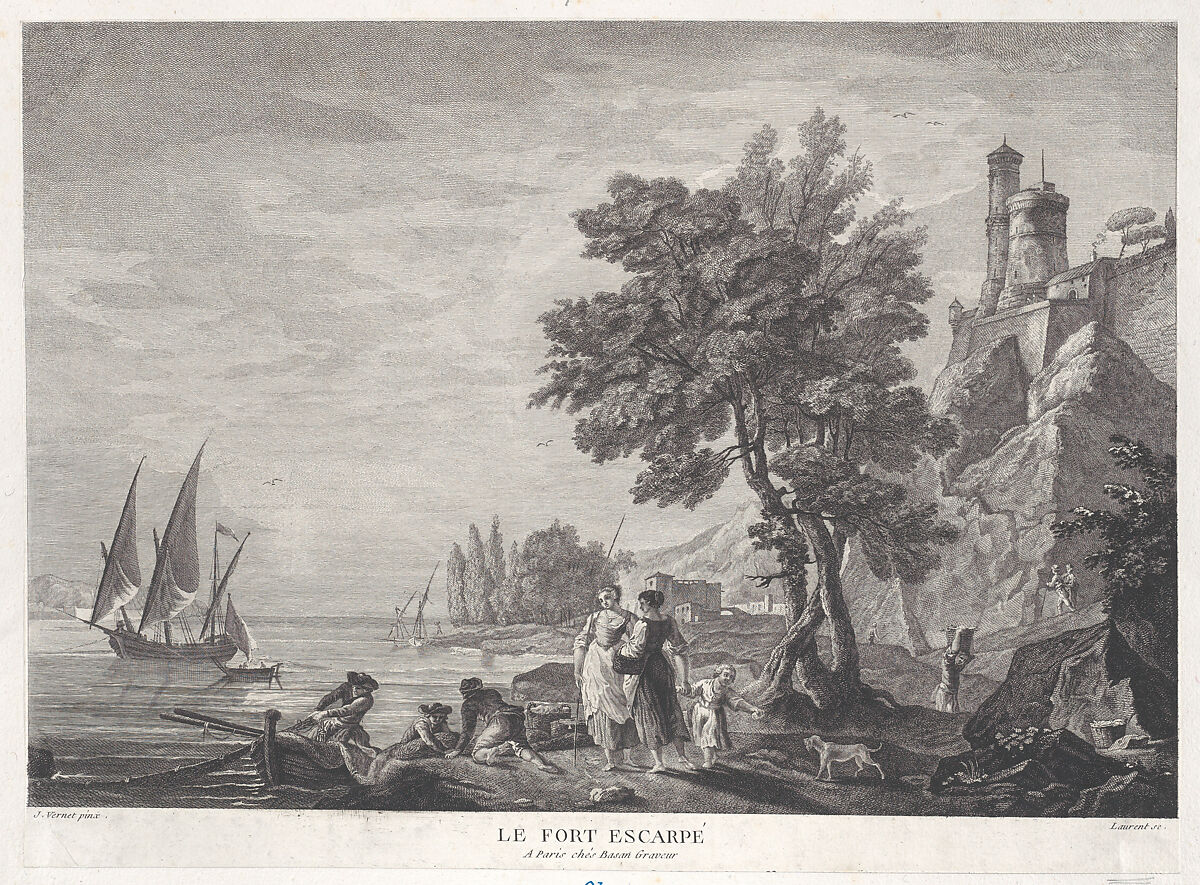 The Steep Fort, After Joseph Vernet (French, Avignon 1714–1789 Paris), Engraving 