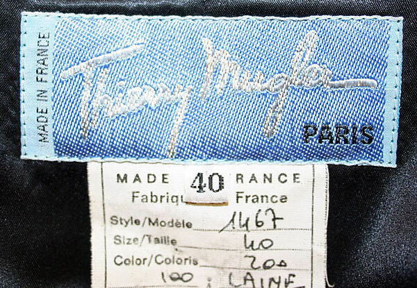 Suit, Mugler (French, founded 1974), wool, French