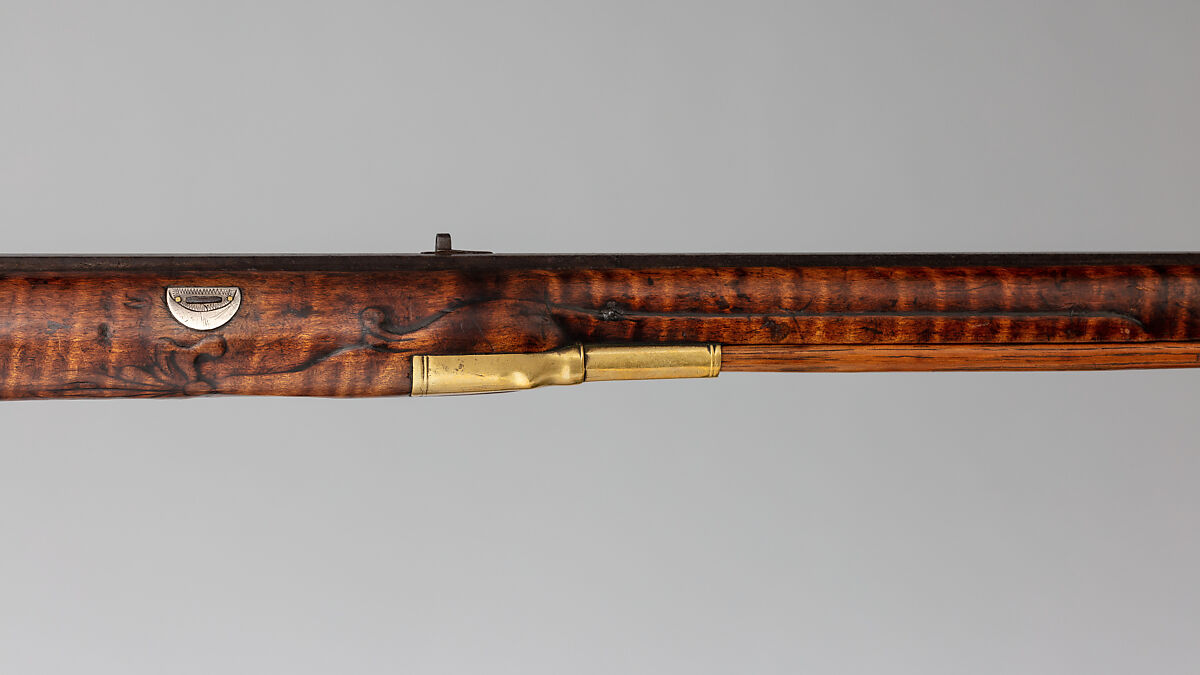 Flintlock Longrifle, George Schreyer, Sr. (American, Conewago, Pennsylvania 1739–1819 Hanover, Pennsylvania), Wood (maple), steel, iron, brass, silver, American, Pennsylvania, York County