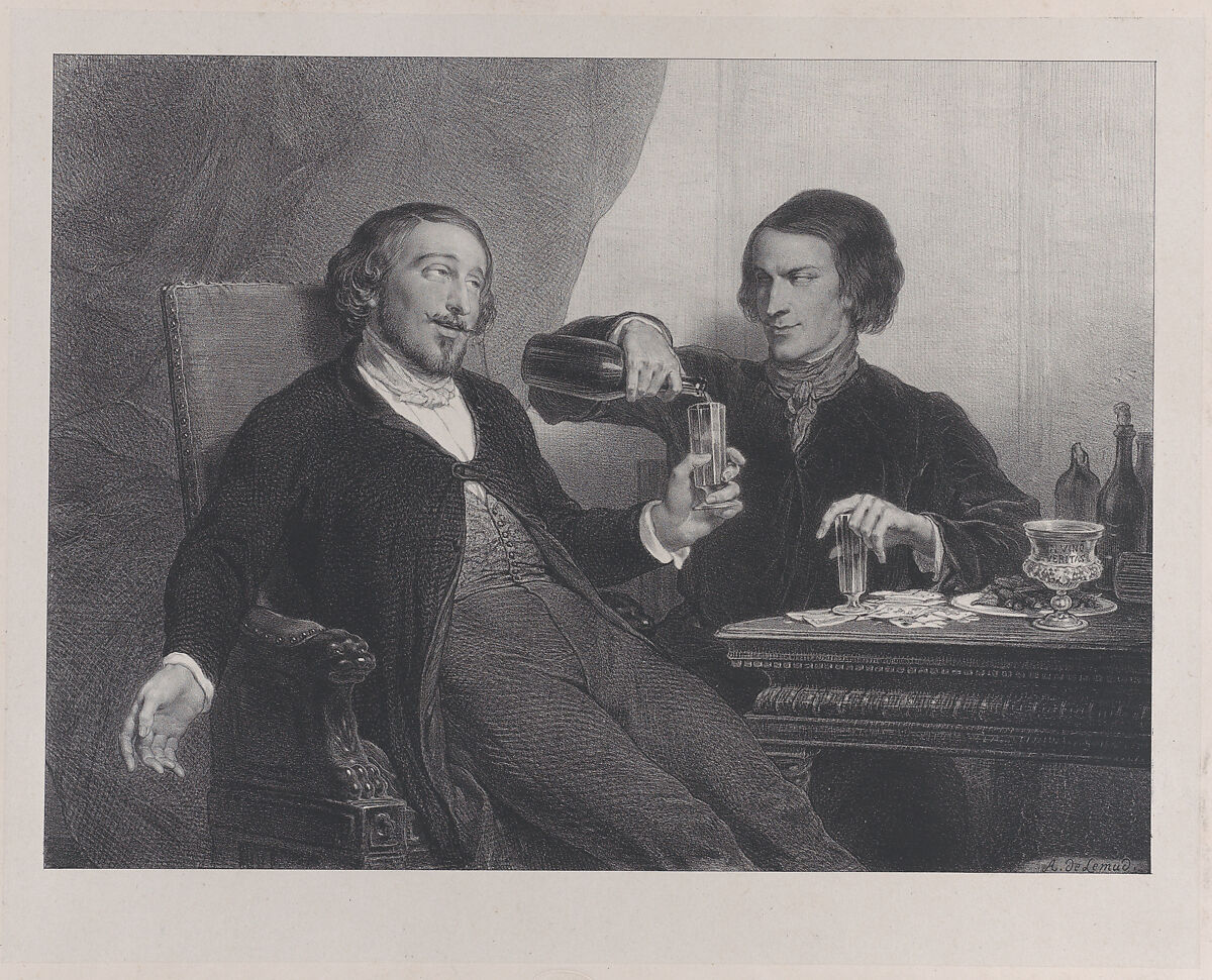 The Wine, François-Joseph-Aimé de Lemud (French, 1816–1887), Lithograph; first state 