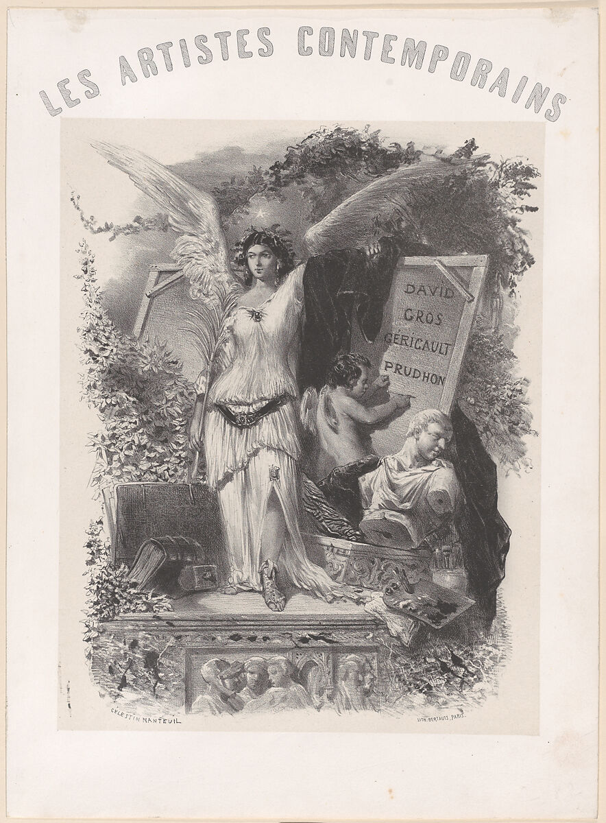 Les Artistes Contemporains (Contemporary Artists), Célestin Nanteuil (French (born Italy), Rome 1813–1873 Bourron-Marlotte), Lithograph on chine collé 