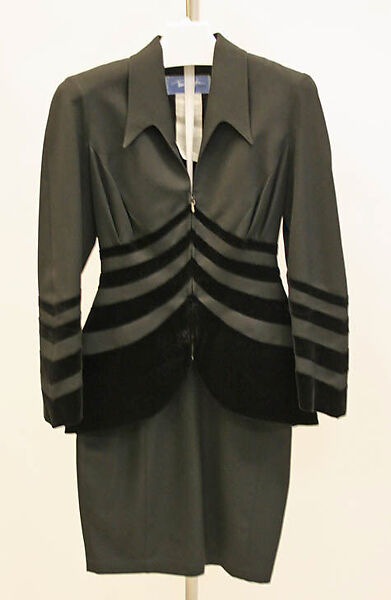Suit, Mugler (French, founded 1974), wool, silk, French 
